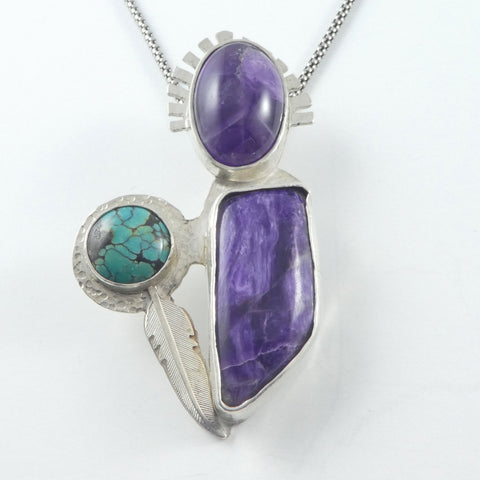 Charoite Turquoise Warrior Woman Necklace
