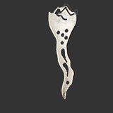 Sterling Silver Mountain Waterfall hand cut pendant