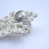 Reticulated Silver Domed Disk Ring