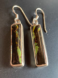 BlackJack Turquoise Solid Sterling Silver Dangle Earrings