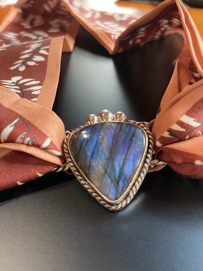 Labradorite Solid Sterling  Silver Twilly Slide