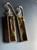 Blackjack Turquoise Solid Sterling Silver Dangle Earrings "Verde Canyon"