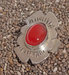 Carnelian Stamped Sterling Silver Ring