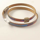 Watercolor Leather Double Wrap Bracelet
