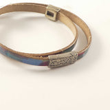 Watercolor Leather Double Wrap Bracelet
