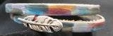 Watercolor Leather Feather Wrap Bracelet