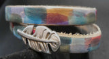 Watercolor Leather Feather Wrap Bracelet