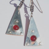 Carnelian Sterling Silver Copper Earrings