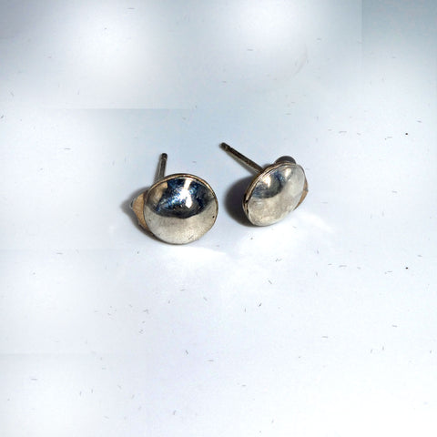 Solid Sterling Silver Button Post Earrings