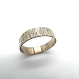 Solid Sterling Silver Tree Bark Ring