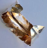 Silver Copper Feather Cuff Bracelet