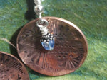 Stamped Copper Earrings Swarovski