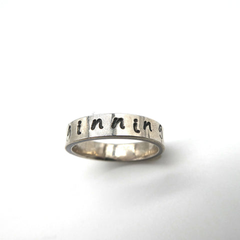 "Beginning Now" solid sterling silver ring