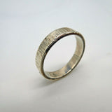 Tree Bark Hammered Sterling Silver Ring