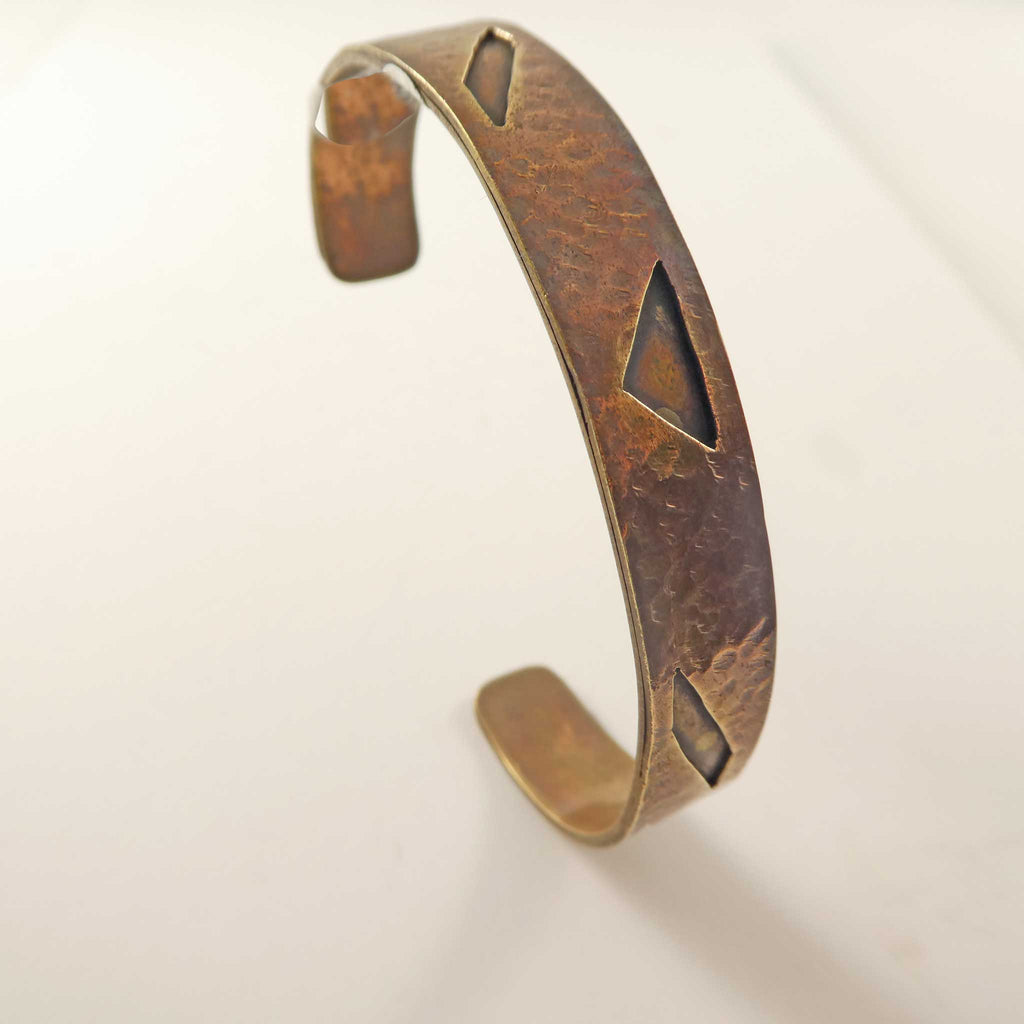 Genuine Bronze Cuff Bracelet with Pattern design