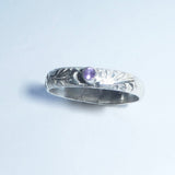 Amethyst CZ Silver Stacking Ring