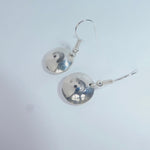 Sterling Silver Stamped Lentil Bead Earrings