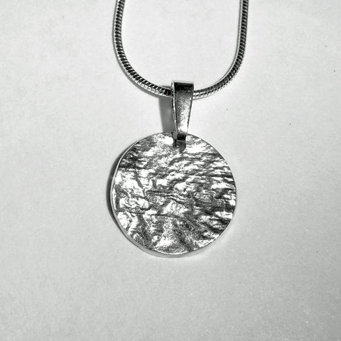 Reticulated Silver Luna Moon Necklace