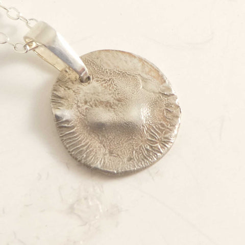 Reticulated Silver Luna Necklace