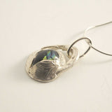 Dichroic Glass Round Silver Necklace