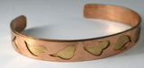 Bronze Copper Overlay Heart Cuff Bracelet