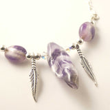 Brazilian Amethyst Feather Necklace