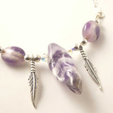 Brazilian Amethyst Feather Necklace