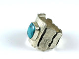 Turquoise Reticulated Silver Statement Ring