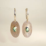New Lander Turquoise Sterling Silver Earrings Lone Gray Wolf Design