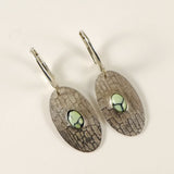 New Lander Turquoise Sterling Silver Earrings Lone Gray Wolf Design