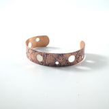 Copper Textured Cuff Bracelet Lone Gray Wolf Design