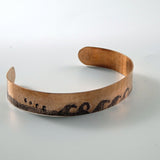 Copper Cuff Bracelet "Surf" Lone Gray Wolf Design