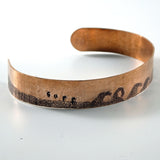 Copper Cuff Bracelet "Surf" Lone Gray Wolf Design