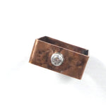 Copper Square Patina CZ Handcrafted Ring