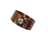 Copper Sterling Silver CZ Ring
