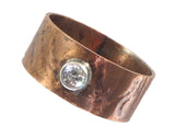 Copper and Sterling Silver Cubic Zirconia Wide Band Ring