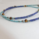Lapis and Turquoise Seed Bead Necklace