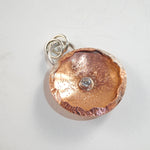 Copper Sterling Silver CZ Shadowbox pendant