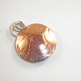 Copper Sterling Silver CZ Shadowbox pendant