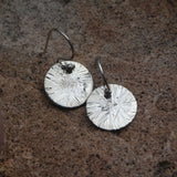 Hammered Solid Sterling Silver Disk Earrings