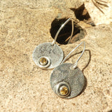 Citrine Sterling Silver Textured Earrings