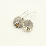 Citrine Sterling Silver Textured Earrings