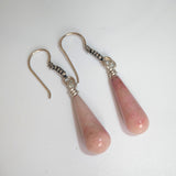Rhodochrosite Pink Sterling Silver Droplets Earrings
