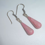 Rhodochrosite Pink Sterling Silver Droplets Earrings